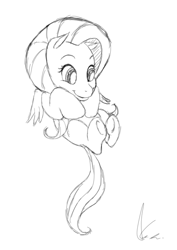 Size: 445x627 | Tagged: safe, fluttershy, pegasus, pony, cute, faic, filly, floating, flying, sketch, smiling