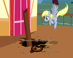 Size: 750x600 | Tagged: safe, edit, edited screencap, screencap, derpy hooves, pegasus, pony, the last roundup, dialogue wheel, female, mare, mass effect, solo, town hall