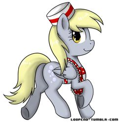 Size: 1000x1000 | Tagged: safe, artist:pijinpyon, derpy hooves, pegasus, pony, apron, clothes, female, hat, mare, plot, solo