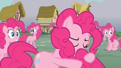 Size: 1280x720 | Tagged: safe, screencap, pinkie pie, earth pony, pony, too many pinkie pies, clone, pinkie clone