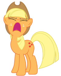 Size: 2104x2623 | Tagged: safe, artist:nicolasnsane, applejack, earth pony, pony, alternate hairstyle, eyes closed, simple background, solo, transparent background, vector, yelling