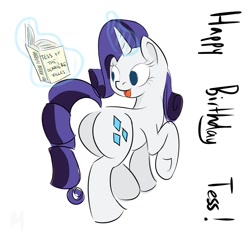 Size: 1066x1000 | Tagged: safe, artist:psescape, rarity, pony, unicorn, book, magic, plot, solo