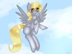 Size: 1024x768 | Tagged: safe, artist:muffinanator, derpy hooves, pegasus, pony, female, mare, solo, underp