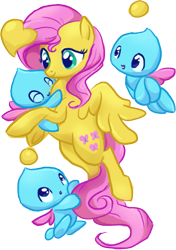 Size: 431x613 | Tagged: safe, artist:bedupolker, fluttershy, pegasus, pony, chao, crossover, cute, simple background, sonic the hedgehog (series), transparent background