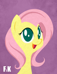 Size: 2074x2687 | Tagged: safe, artist:fluttershythekind, fluttershy, pegasus, pony, bust, cute, female, mare, open mouth, portrait, smiling, solo