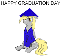 Size: 628x569 | Tagged: safe, artist:coltinthemoon, derpy hooves, pegasus, pony, female, graduation, graduation cap, hat, mare, solo