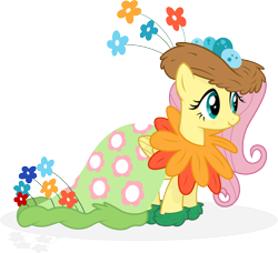 Size: 2000x1820 | Tagged: safe, artist:relaxingonthemoon, fluttershy, pegasus, pony, clothes, dress, simple background, solo, transparent background, vector