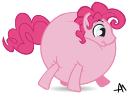 Size: 1024x775 | Tagged: safe, artist:bananimationofficial, bubble berry, pinkie pie, earth pony, pony, balloon, inflation, rule 63, scrunchy face