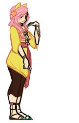 Size: 727x1125 | Tagged: safe, artist:php9, fluttershy, eared humanization, hippieshy, humanized, nail polish, sandals