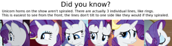 Size: 1600x430 | Tagged: safe, rarity, pony, unicorn, horn, the more you know