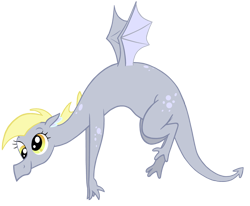 Size: 850x702 | Tagged: safe, artist:queencold, derpy hooves, dragon, dragoness, dragonified, simple background, solo, species swap, transparent background