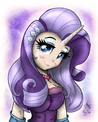 Size: 960x1200 | Tagged: safe, artist:joakaha, rarity, horned humanization, humanized, solo