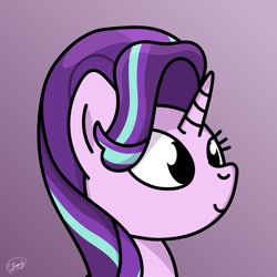 Size: 4167x4167 | Tagged: safe, artist:up-world, starlight glimmer, pony, absurd resolution, bust, gradient background, portrait, smiling, solo