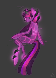 Size: 1751x2400 | Tagged: safe, artist:pon-ee, derpibooru import, twilight sparkle, robot, semi-anthro, bipedal, hologram, solo