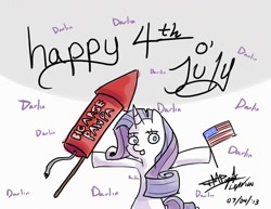 Size: 1650x1275 | Tagged: safe, artist:leaviun, rarity, pony, unicorn, 4th of july, american independence day, fireworks, independence day, united states