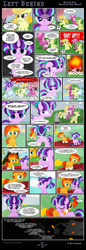 Size: 2100x6129 | Tagged: safe, artist:dsana, starlight glimmer, sunburst, oc, earth pony, pony, unicorn, comic:left behind, absurd resolution, ball, bully, bullying, colt, colt sunburst, comic, crying, female, filly, filly starlight glimmer, fire, flower, football, hug, ice, magic, male, pigtails, younger