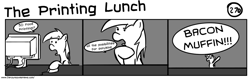 Size: 1280x404 | Tagged: safe, artist:tetrapony, derpy hooves, pegasus, pony, comic:the daily derp, female, mare, the printing lunch