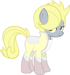 Size: 14500x15547 | Tagged: safe, artist:tavi-bot, derpy hooves, soigne folio, pegasus, pony, absurd resolution, alternate hairstyle, clothes, female, mare, palette swap, simple background, solo, transparent background, vector