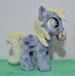 Size: 412x420 | Tagged: safe, artist:finnickie, derpy hooves, filly, muffin, photo, younger