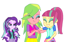 Size: 1024x576 | Tagged: safe, artist:gouhlsrule, lemon zest, sour sweet, starlight glimmer, equestria girls