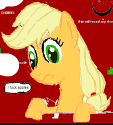 Size: 524x579 | Tagged: safe, artist:nicknameoftheguy, applejack, earth pony, pony, female, flockdraw, mare, vulgar