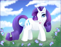 Size: 1832x1389 | Tagged: safe, artist:madam-marla, rarity, pony, unicorn, female, horn, mare, solo, white coat