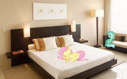 Size: 1920x1200 | Tagged: safe, artist:counterlord, fluttershy, lyra heartstrings, pegasus, pony, bed, ponies in real life