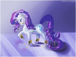 Size: 800x600 | Tagged: safe, artist:kayla-la, rarity, pony, unicorn, bracelet, female, jewelry, mare, profile, raised hoof, solo