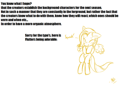 Size: 864x608 | Tagged: safe, fluttershy, pegasus, pony, female, mare, ms paint, simple background, text, white background