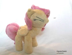 Size: 1024x777 | Tagged: safe, artist:hipsterowlet, fluttershy, pegasus, pony, eyes closed, female, flutteryay, irl, mare, photo, plushie, toy, yay