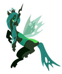 Size: 1000x1200 | Tagged: safe, artist:niftykirin, queen chrysalis, changeling, changeling queen, crown, cute, cutealis, female, jewelry, profile, regalia, simple background, solo, transparent background