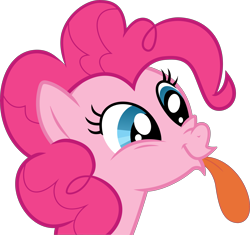 Size: 8341x7842 | Tagged: safe, artist:awesomeluna, pinkie pie, earth pony, pony, absurd resolution, simple background, tongue out, transparent background, vector