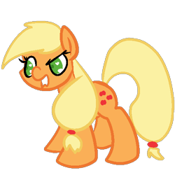 Size: 500x500 | Tagged: safe, artist:robynne, applejack, earth pony, pony, blonde mane, female, mare, orange coat, solo