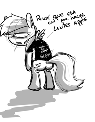 Size: 1400x1800 | Tagged: safe, derpy hooves, pony, ask-derpyweas, bipedal, solo, spanish