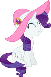 Size: 6789x10162 | Tagged: safe, artist:silentmatten, rarity, pony, unicorn, absurd resolution, hat, simple background, solo, transparent background, vector