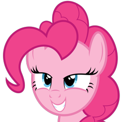 Size: 5556x5556 | Tagged: safe, artist:infinitoa, pinkie pie, earth pony, pony, too many pinkie pies, absurd resolution, bust, female, lidded eyes, mare, smiling, solo, vector