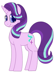 Size: 996x1287 | Tagged: safe, artist:darkodraco, starlight glimmer, pony, unicorn, female, hair flip, hair over one eye, looking at you, mare, smiling, solo