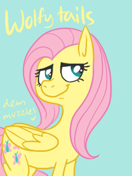 Size: 355x473 | Tagged: safe, artist:steeve, fluttershy, pegasus, pony, female, mare, style emulation, wolfytails