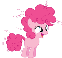 Size: 924x865 | Tagged: safe, artist:hawk9mm, pinkie pie, earth pony, pony, cute, filly, fluffy mane, happy, mane, open mouth, pink, poofy, simple background, smiling, solo, transparent background, vector