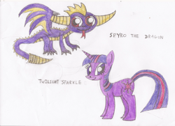 Size: 608x439 | Tagged: safe, artist:star dragon, derpibooru import, twilight sparkle, crossover, spyro the dragon