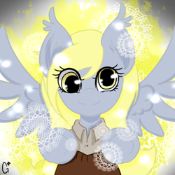 Size: 600x600 | Tagged: safe, artist:genistine, derpy hooves, pegasus, pony, female, mare, snow, snowfall, solo