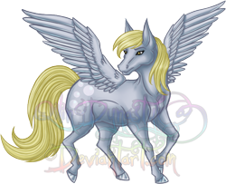 Size: 698x568 | Tagged: safe, artist:qilindynasty, derpy hooves, horse, pegasus, pony, female, hoers, mare, realistic, solo