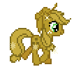 Size: 106x96 | Tagged: safe, applejack, earth pony, pony, animated, desktop ponies, luster dust, simple background, transparent background, walk cycle