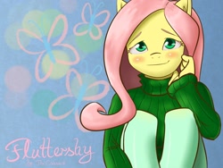 Size: 2000x1500 | Tagged: safe, artist:draneas, fluttershy, anthro, clothes, female, pink hair, yellow skin