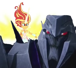 Size: 1029x916 | Tagged: safe, sunset shimmer, equestria girls, friendship games, daydream shimmer, daydream shimmer appeals to villains, megatron, meme, transformers, transformers prime