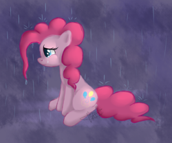 Size: 900x750 | Tagged: safe, artist:maplesunrise, pinkie pie, earth pony, pony, crying, rain, sad