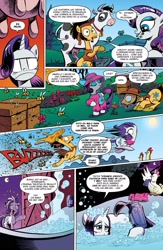 Size: 1040x1600 | Tagged: safe, rarity, bee, pony, unicorn, spoiler:comic, bathtub, plot, spanish, translation, udder