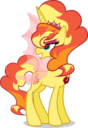 Size: 2063x3000 | Tagged: safe, artist:xebck, adagio dazzle, sunset shimmer, pony, fusion, solo