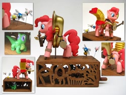 Size: 2272x1704 | Tagged: safe, artist:renegadecow, gummy, pinkie pie, parasprite, accordion, automaton, craft, custom, irl, musical instrument, photo, sculpture, sousaphone, tuba, woodwork