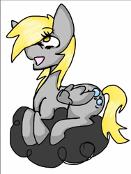 Size: 475x632 | Tagged: safe, artist:bumblebee145, derpy hooves, pegasus, pony, cloud, female, mare, solo